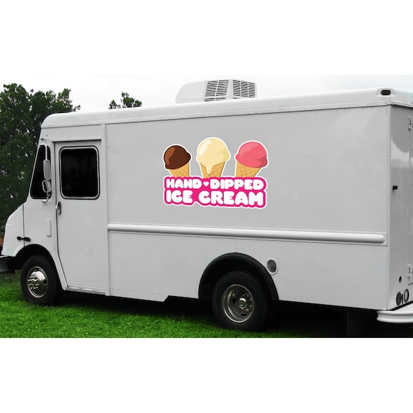 Safety Sign, 9 in Height, Vinyl, 6 in Length, Hand Dipped Ice Cream, D-DC-12-Hand Dipped Ice Cream